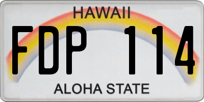 HI license plate FDP114