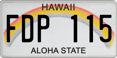 HI license plate FDP115