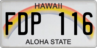 HI license plate FDP116