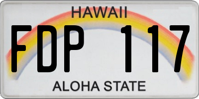 HI license plate FDP117