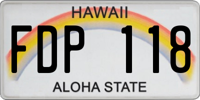 HI license plate FDP118