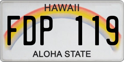 HI license plate FDP119