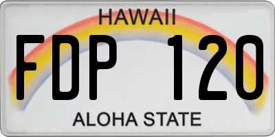 HI license plate FDP120