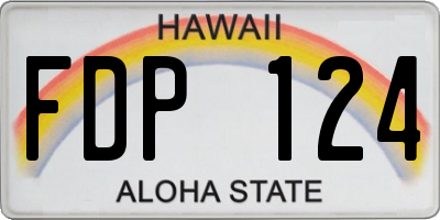 HI license plate FDP124