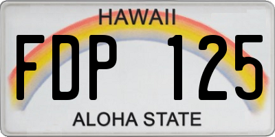 HI license plate FDP125