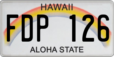 HI license plate FDP126