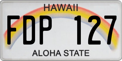 HI license plate FDP127
