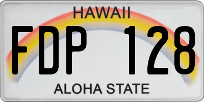 HI license plate FDP128