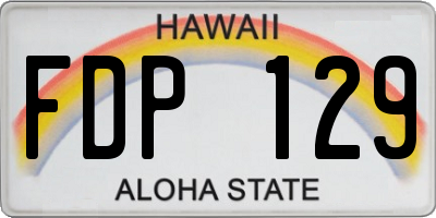 HI license plate FDP129