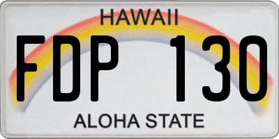 HI license plate FDP130
