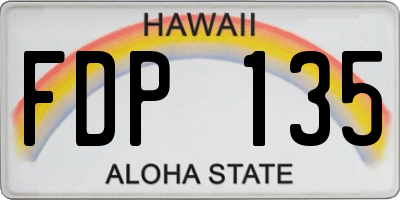 HI license plate FDP135