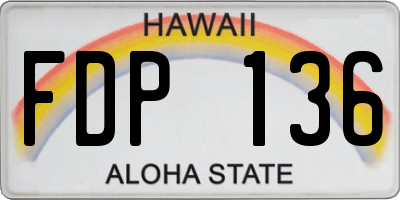 HI license plate FDP136