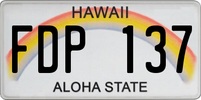 HI license plate FDP137