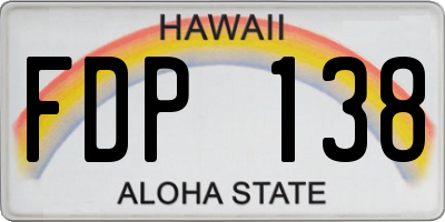 HI license plate FDP138