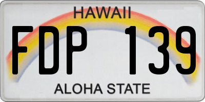 HI license plate FDP139