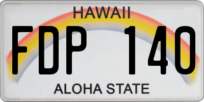 HI license plate FDP140