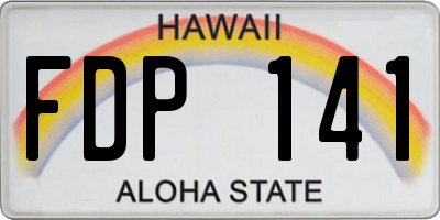 HI license plate FDP141