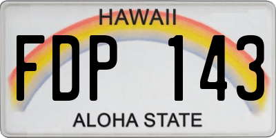 HI license plate FDP143