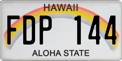 HI license plate FDP144