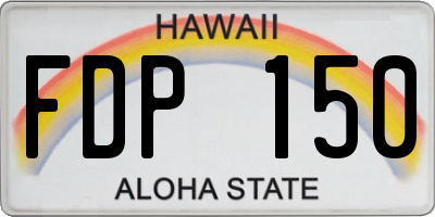 HI license plate FDP150