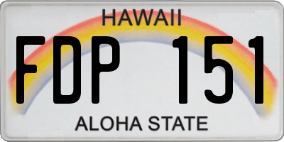 HI license plate FDP151