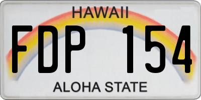 HI license plate FDP154