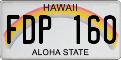 HI license plate FDP160