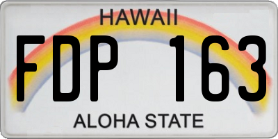 HI license plate FDP163