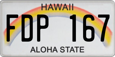HI license plate FDP167