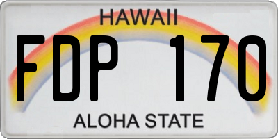 HI license plate FDP170
