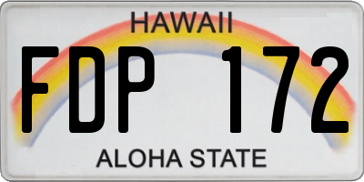 HI license plate FDP172