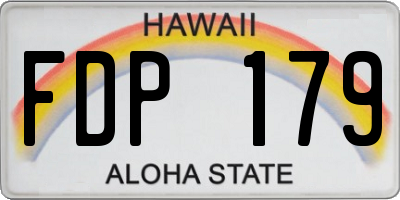 HI license plate FDP179