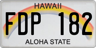 HI license plate FDP182