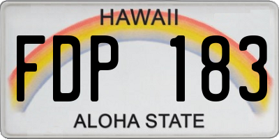 HI license plate FDP183