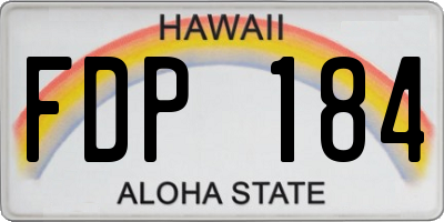 HI license plate FDP184