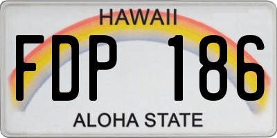 HI license plate FDP186