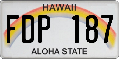 HI license plate FDP187