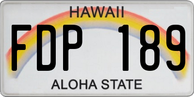 HI license plate FDP189