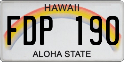 HI license plate FDP190