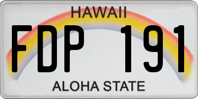 HI license plate FDP191