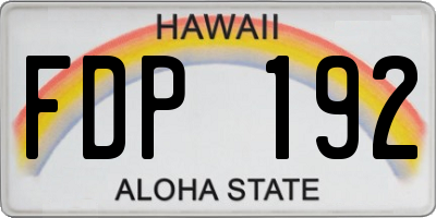 HI license plate FDP192