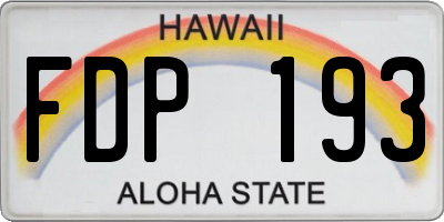 HI license plate FDP193