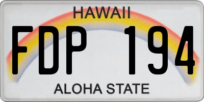 HI license plate FDP194