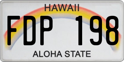HI license plate FDP198