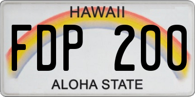HI license plate FDP200