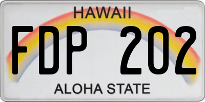 HI license plate FDP202