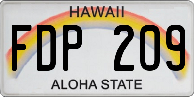 HI license plate FDP209