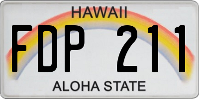 HI license plate FDP211