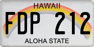 HI license plate FDP212