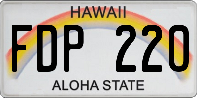 HI license plate FDP220